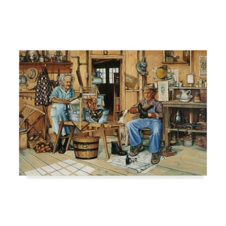 Les Ray 'Barn Dance Preparation' Canvas Art,12x19